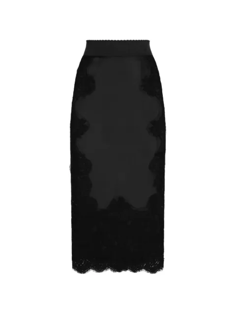 Dolce & Gabbana satin midi skirt Black F4BHCTGDBUR