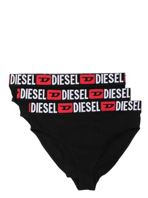 Diesel logo-waistband briefs (pack of three) Black A131240NJAP