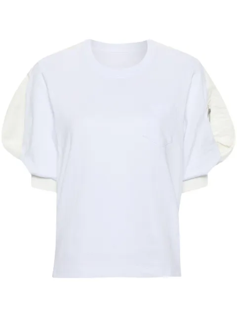 sacai puff-sleeves cotton T-shirt White 2407169