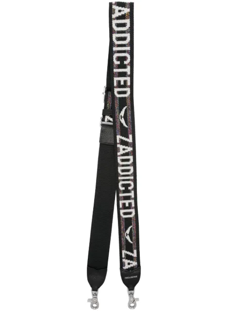 Zadig&Voltaire logo-jacquard shoulder strap Black LWOG00005