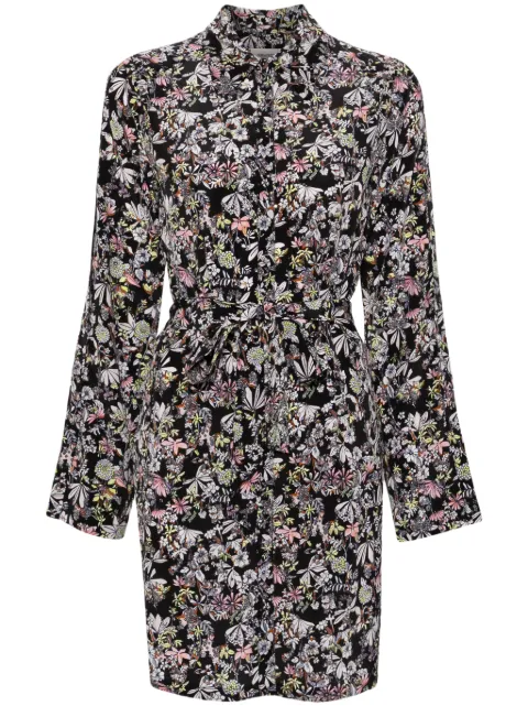 Zadig&Voltaire botanical-print silk shirtdress Black WWDR01323
