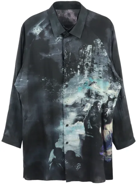 Yohji Yamamoto J-PT illustration-print shirt Black HSB442071S24