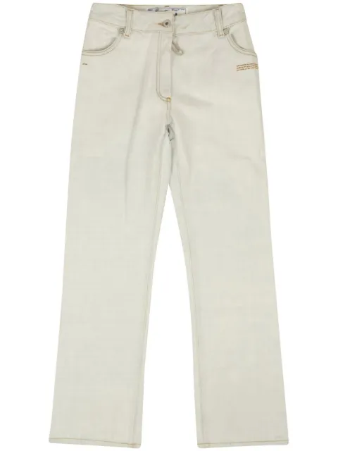 Off-White logo-appliqué cropped jeans Blue OWYA004S20DEN0034000