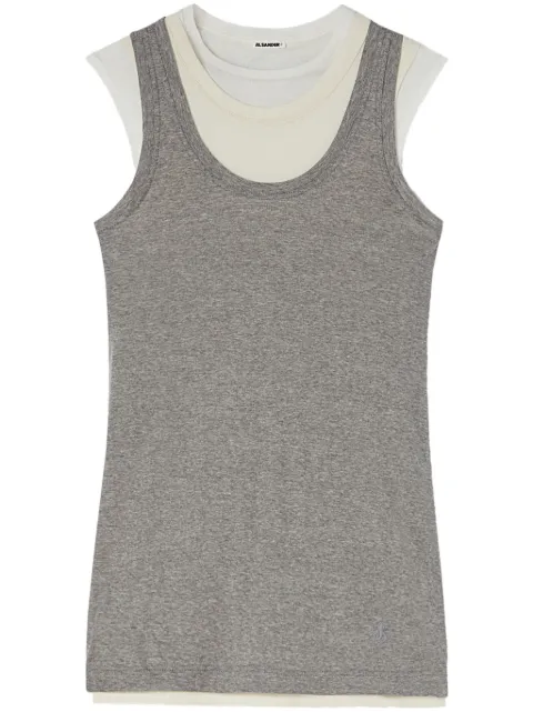 Jil Sander layered cotton tank top Grey J40FV0106JTN357