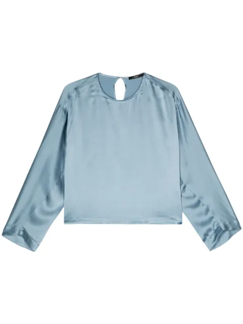 Seventy drop-shoulder satin-finish blouse Blue CA1344420008