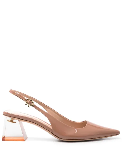 Gianvito Rossi 50mm slingback pumps Brown G9541255PLEVER