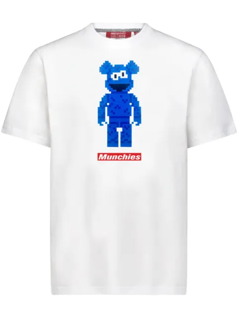 Mostly Heard Rarely Seen 8-Bit munchies 8-bit appliqué cotton t-shirt White MHEB08BDT13