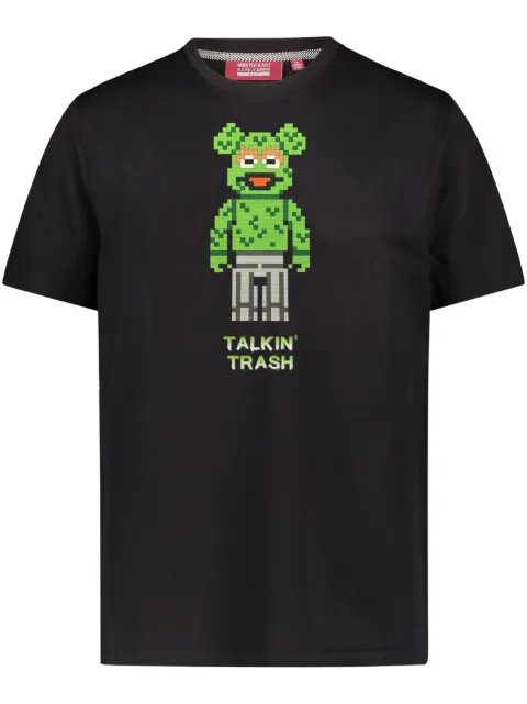 Mostly Heard Rarely Seen 8-Bit talkin' trash 8-bit appliqué cotton t-shirt Black MHEB08BDT14