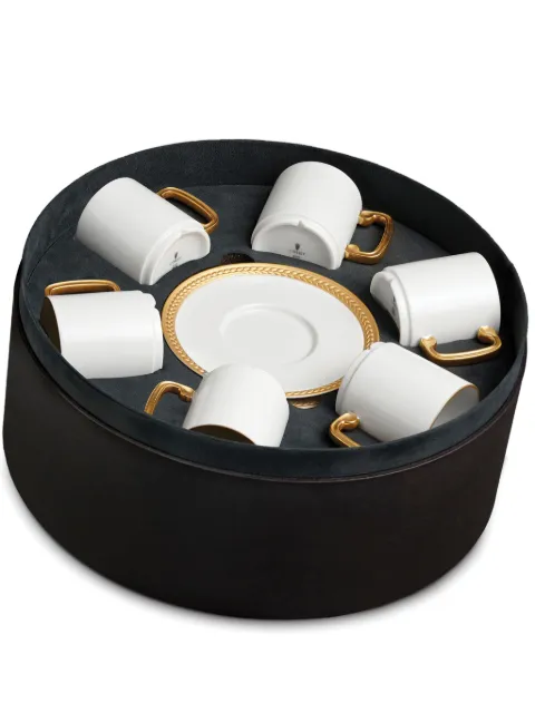 L'Objet Soie Tressée espresso cups and saucers (set of six) White ST256