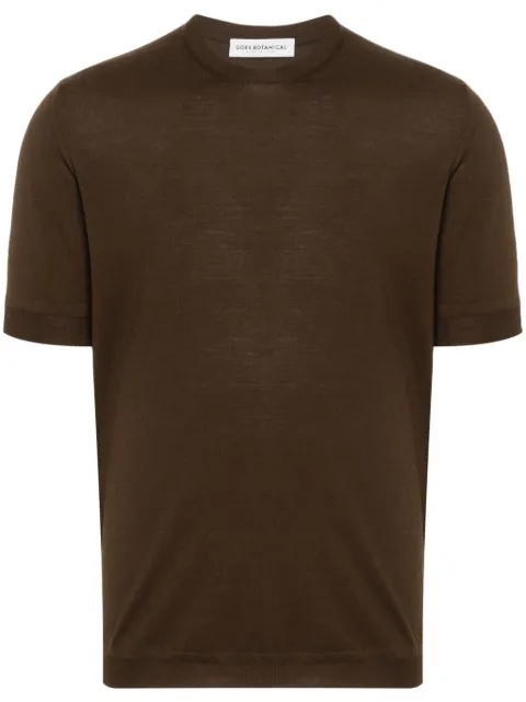 GOES BOTANICAL knitted merino T-shirt Brown 110