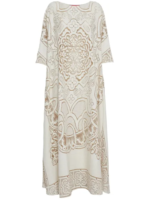 La DoubleJ Muumuu embroidered maxi dress Neutrals DRE0632EMB006SOLIDWH02