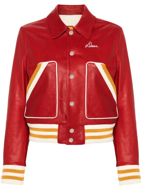 DSQUARED2 Varsity leather bomber jacket Red S75AM1028SX7818