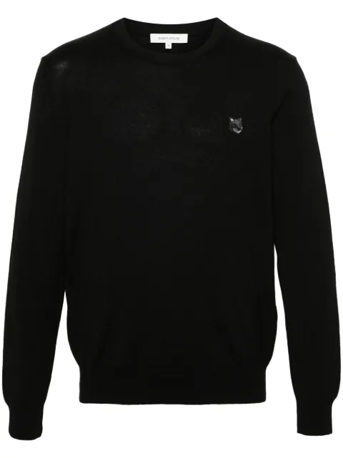Maison Kitsuné Fox-patch jumper Black MM00815KT1036
