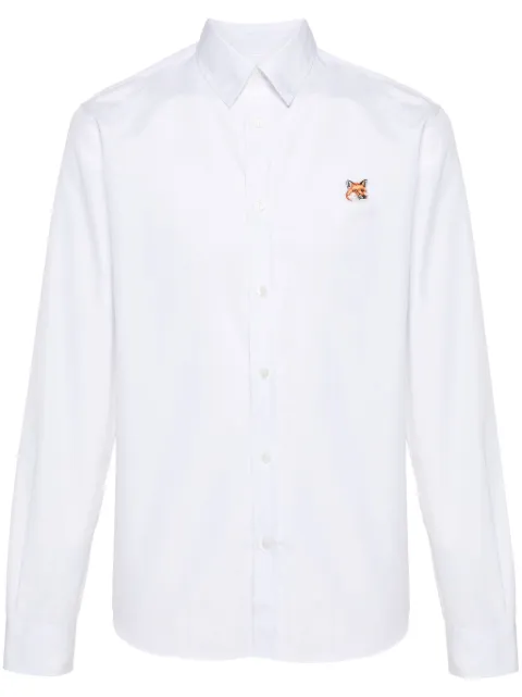 Maison Kitsuné Fox-patch cotton shirt White MM00409WC0026