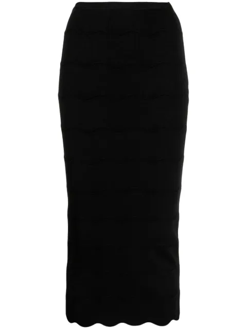 Patou Wave Milano-knit pencil skirt Black KN1748071999B