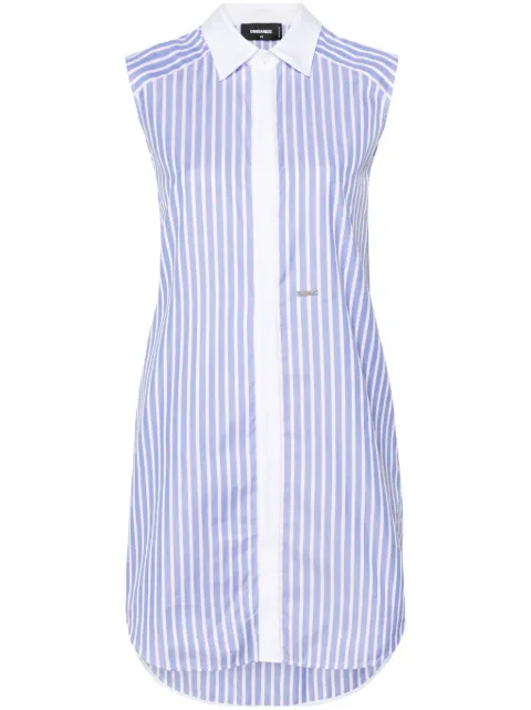 DSQUARED2 knotted-sleeves striped shirtdress Blue S72CV0499S78581