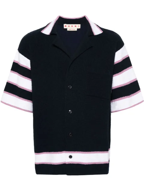 Marni terry-cloth bowling shirt Blue CUMG0007Q0UFC206