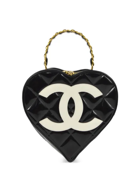 CHANEL Pre-Owned 1995 CC heart tote bag Black 3368411