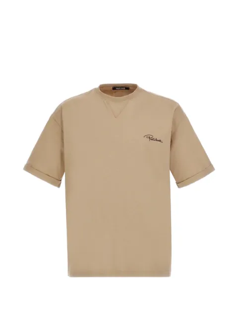 Roberto Cavalli logo-patch T-shirt Neutrals SRT62AJD060