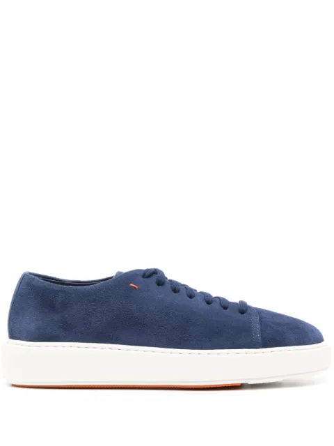Santoni suede lace-up sneakers Blue WBCD60994BARTVLFU57