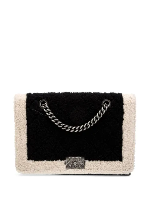 CHANEL Pre-Owned 2015 large Chanel Boy shoulder bag Black CHANELSHEARLINGBOYBAG