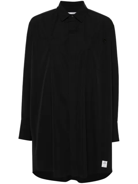 sacai logo-embroidered poplin shirt Black SCW102