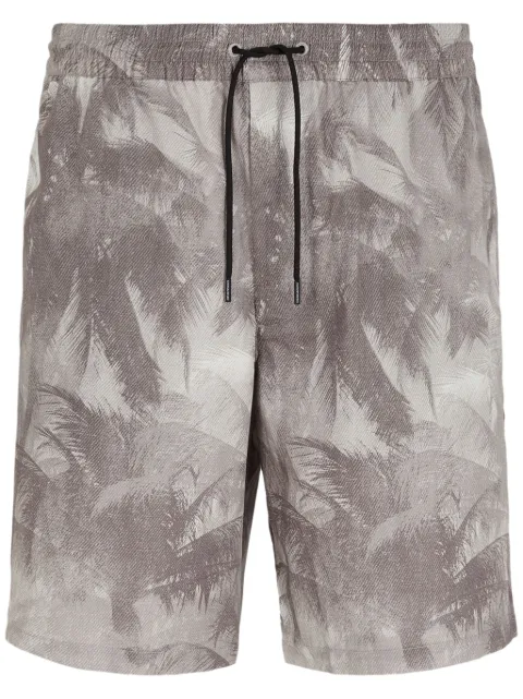 Emporio Armani graphic-print track shorts Brown 3D1PE31NRDZ