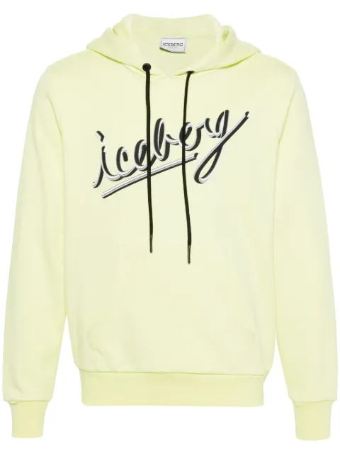 Iceberg logo-print hoodie Green E0216309