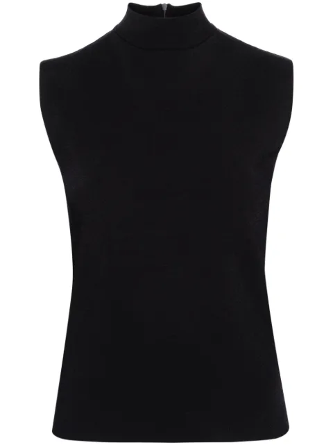 Plan C mock-neck jersey tank top Black TPCMF05A00FV002