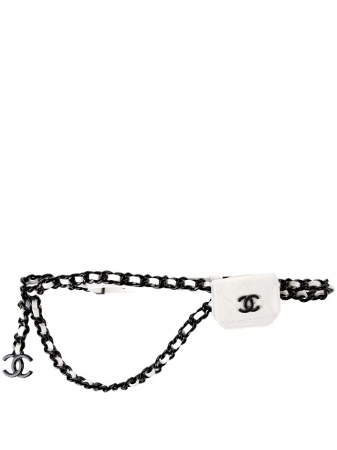 CHANEL Pre-Owned 2020 mini Classic Flap belt bag White CHANELWHITEAIRPODCASEWAISTBAG