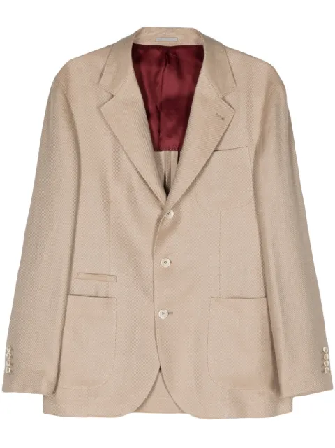 Brunello Cucinelli linen blend single-breasted blazer Neutrals MW4827BNDC1027