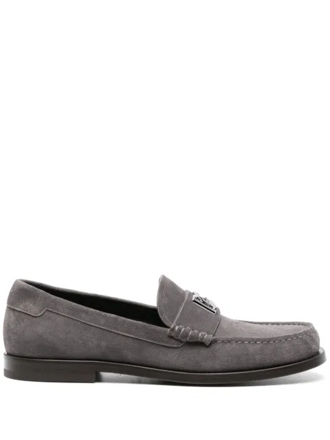 Dolce & Gabbana logo-plaque suede loafers Grey A30248AT441