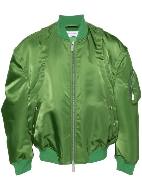 Off-White detachable-sleeves bomber jacket Green OMEH056S24FAB0015757