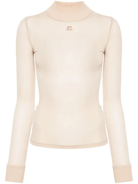 Courrèges Reedition mesh top Neutrals PERJTO029JS0088
