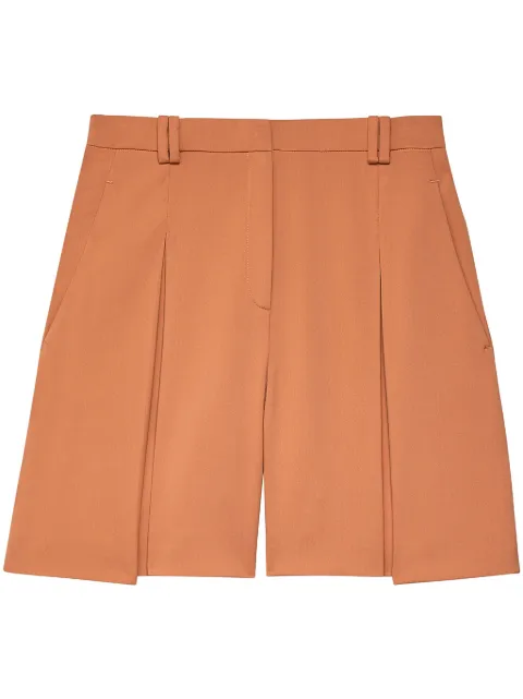 Another Tomorrow high-waisted pleated shorts Orange A124PT038VI
