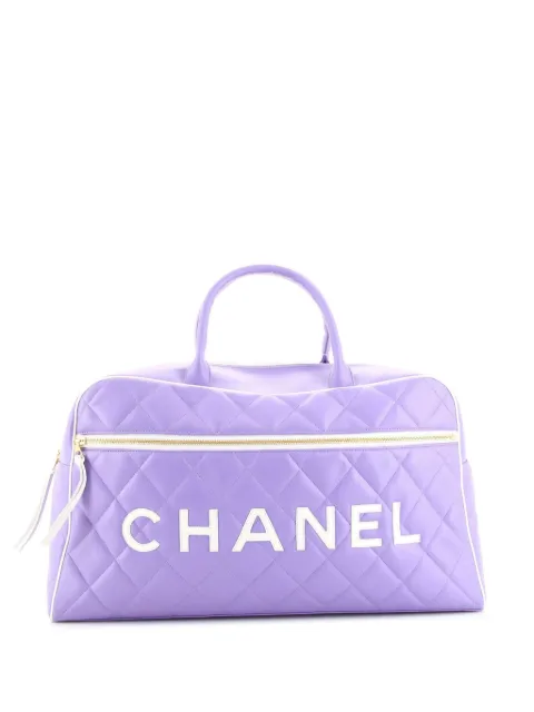 CHANEL Pre-Owned 1990 leather duffle bag Purple CHANELPURPLETRAVELLETTERTOTE