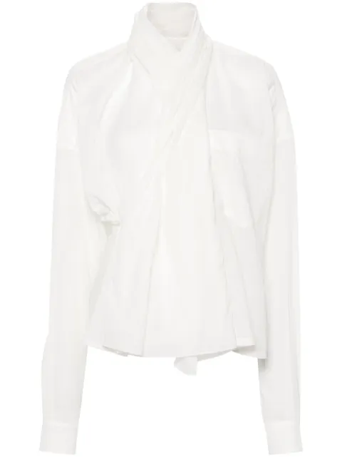 QUIRA Wrap B-Up cotton shirt White S4QQ146CV