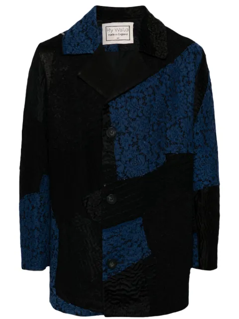 By Walid colour-block single-breasted coat Black 270181M