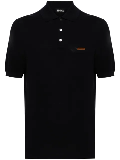Zegna cotton piqué polo shirt Blue UBC9XA5C32