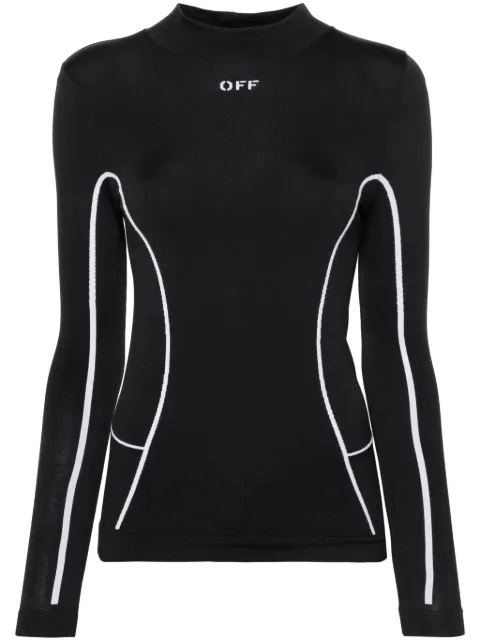 Off-White logo-jacquard top Black OWVB045S24KNI001