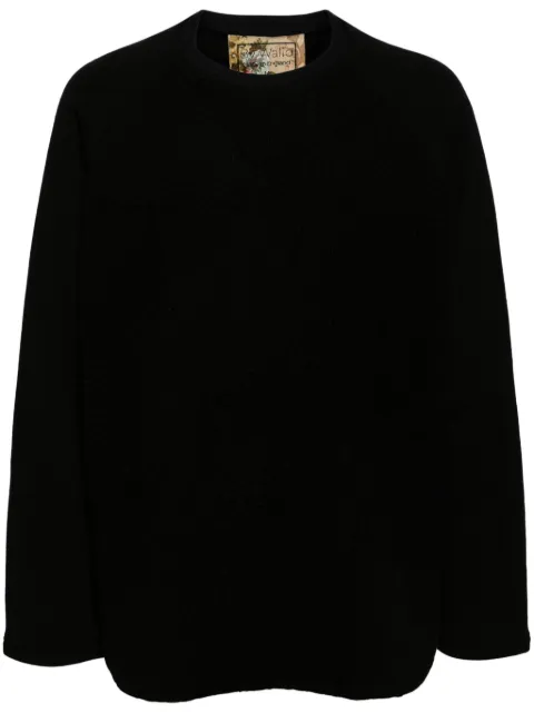 By Walid crew-neck cotton jumper Black 210582M