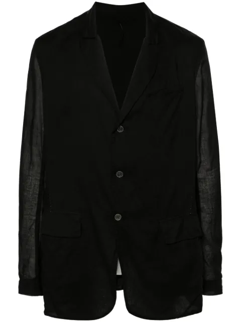 Masnada semi-sheer single-breasted blazer Black M3263
