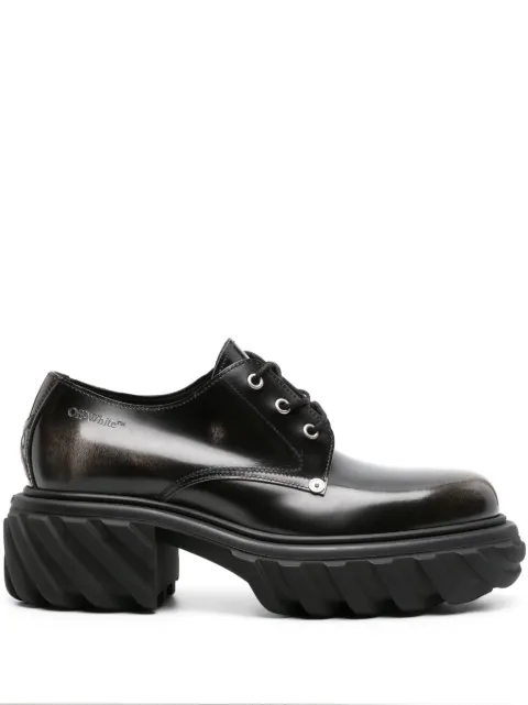 Off-White Exploration patent leather derby shoes Grey OMIF029S24LEA0020707