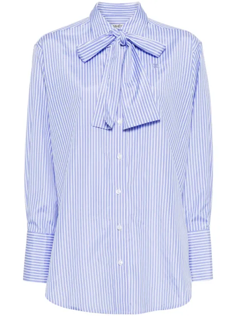 Kimhekim striped pussy-bow shirt Blue PS24SH013SB