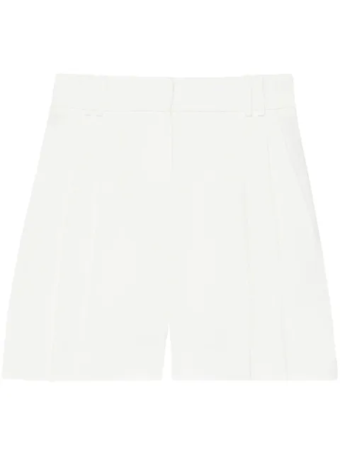 Another Tomorrow linen pleated shorts White A224PT023LI
