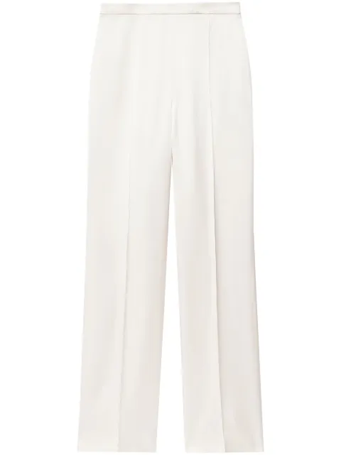 Another Tomorrow pintuck straight-leg viscose trousers Neutrals A124PT042VI