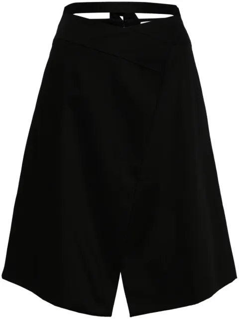 Patou wraparound gabardine midi skirt Black SK0570074999B