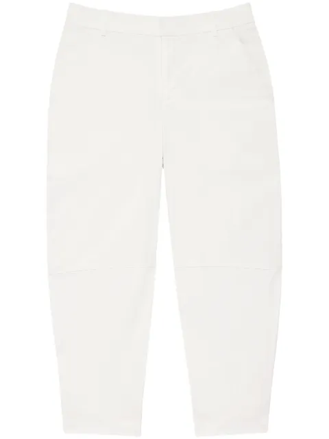 Another Tomorrow tapered-leg organic-cotton trousers White A224PT040CO