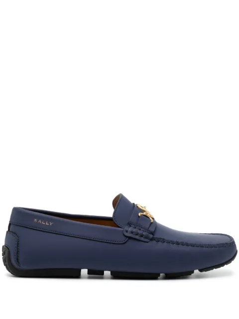 Bally Emblem-plaque leather driving shoes Blue MSD02RVT019