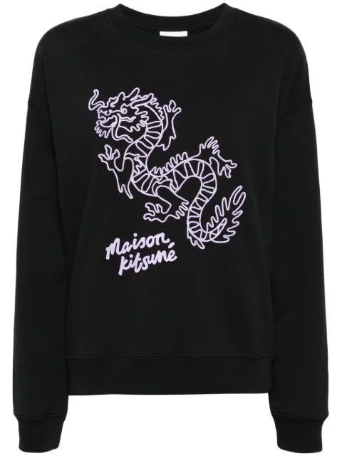 Maison Kitsuné Chinese Dragon cotton sweatshirt Black SPCNYMW00301M129